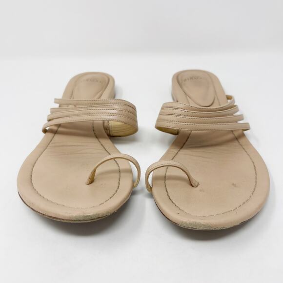 Alexandre Birman 37 Sand Cream Strappy Flat Toe Ring Sandals Leather Size 7 Nude - Picture 4 of 12